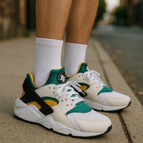 Nike Air Huarache White Turquoise Gold - Picture 2 of 15